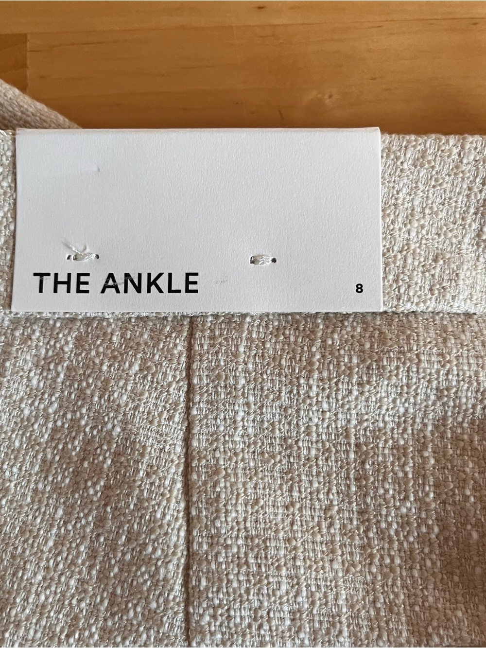 NWT Ann Taylor Beige Textured The Ankle Pant Business Casual Career Preppy Sz 8 - Picture 9 of 11